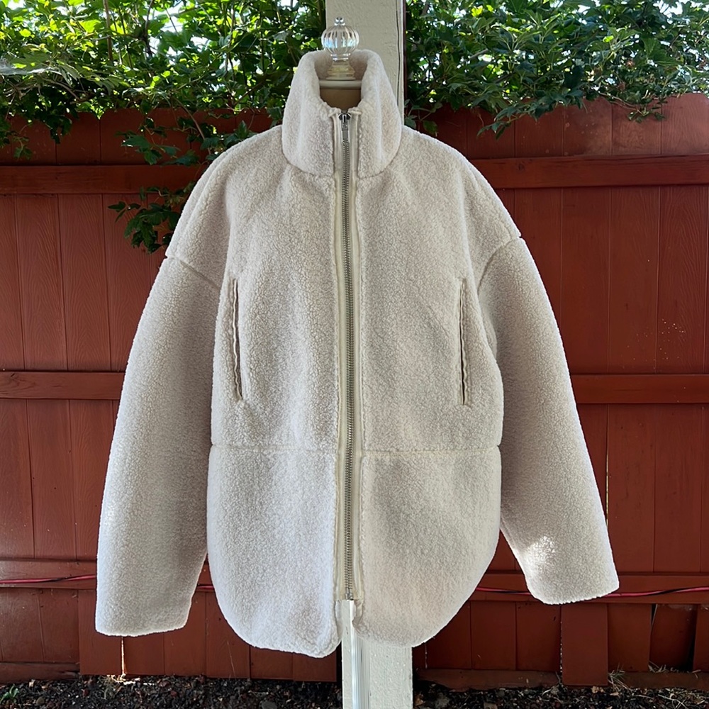 Cream faux shearling jacket